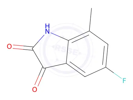 Chemical structure of 5-fluoro-7-methyl-2,3-dihydro-1H-indole-2,3-dione