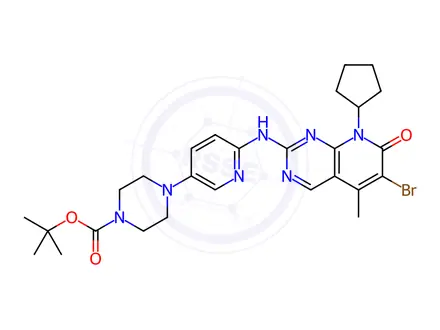 Chemical structure of Palbociclib N-BOC 6-Bromo Analog