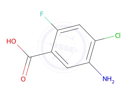 Chemical structure of 5-Amino-4-chloro-2-fluorobenzoic Acid