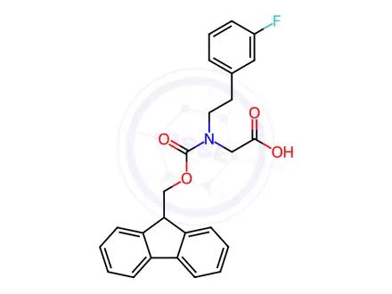 Chemical structure of Glycine, N-[(9H-fluoren-9-ylmethoxy)carbonyl]-N-[2-(3-fluorophenyl)ethyl]-