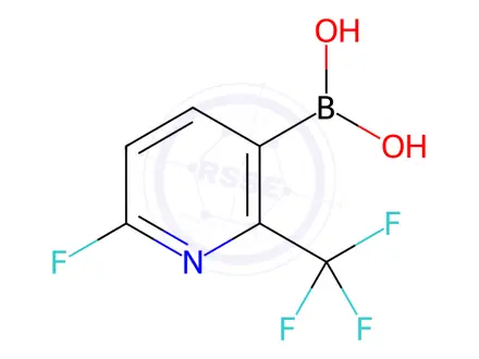 Chemical structure of 6-fluoro-2-(trifluoromethyl)pyridin-3-yl]boronic acid
