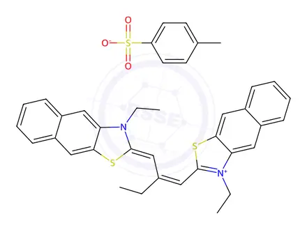 Chemical structure of 3-ethyl-2-[2-[(3-ethylnaphtho[2,3-d]thiazolin-2-ylidene)methyl]-1-butenyl]naphtho[2,3-d]thiazolium p-toluenesulphonate