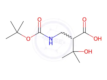 Chemical structure of N-Boc-2-aminomethyl-3-hydroxy-3-methylbutanoic Acid