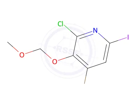 Chemical structure of 4-Bromo-2-chloro-6-iodo-3-(methoxymethoxy)pyridine