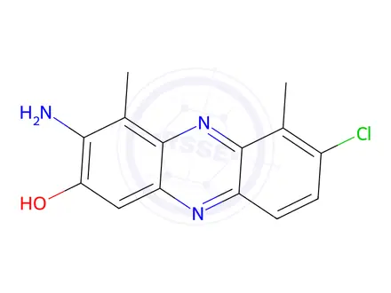 Chemical structure of 3-amino-7-chloro-4,6-dimethylphenazin-2-ol