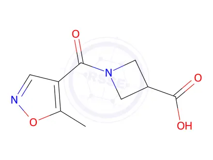 Chemical structure of 1-(5-methyl-1,2-oxazole-4-carbonyl)azetidine-3-carboxylic acid