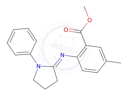 Chemical structure of 5-Methyl-2-[(1-phenyl-2-pyrrolidinylidene)amino]benzoic Acid Methyl Ester