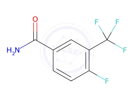 Chemical structure of 4-Fluoro-3-(trifluoromethyl)benzamide