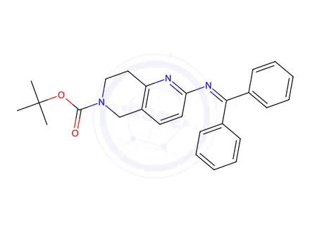 Chemical structure of tert-butyl 2-(diphenylmethyleneamino)-7,8-dihydro-1,6-naphthyridine-6(5H)-carboxylate