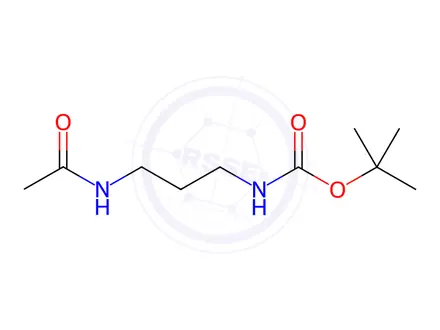 Chemical structure of Carbamic acid, N-[3-(acetylamino)propyl]-, 1,1-dimethylethyl ester