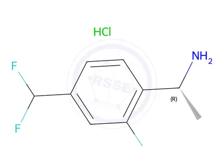 Chemical structure of (R)-1-(4-(Difluoromethyl)-2-fluorophenyl)ethan-1-amine hydrochloride