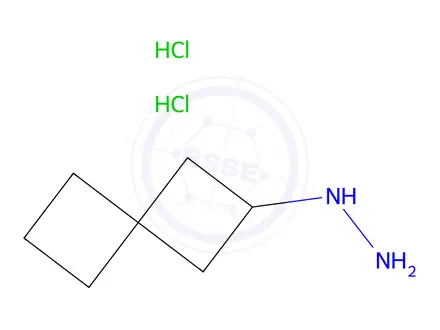 Chemical structure of spiro[3.3]heptan-2-ylhydrazine;dihydrochloride