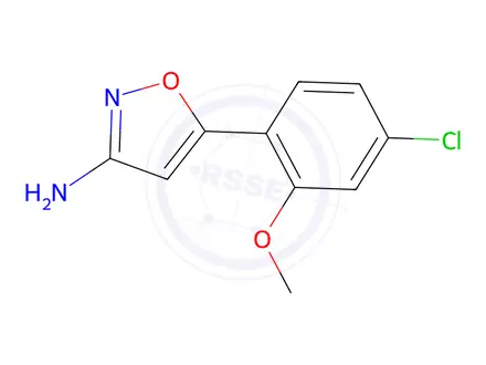 Chemical structure of 5-(4-Chloro-2-methoxyphenyl)isoxazol-3-amine