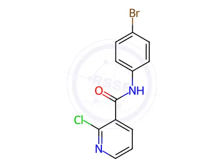 Chemical structure of N-(4-bromophenyl)-2-chloronicotinamide