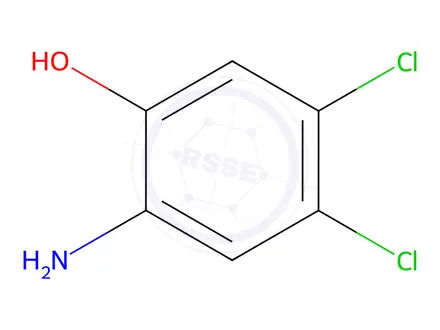 Chemical structure of 2-Amino-4,5-dichlorophenol