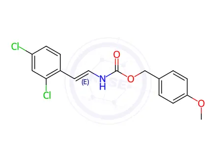 Chemical structure of (4-Methoxyphenyl)methyl N-[(E)-2-(2,4-dichlorophenyl)ethenyl]carbamate