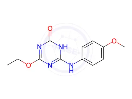 Chemical structure of 4-Ethoxy-6-((4-methoxyphenyl)amino)-1,3,5-triazin-2(1H)-one