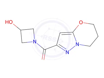 Chemical structure of (6,7-Dihydro-5H-pyrazolo[5,1-b][1,3]oxazin-2-yl)(3-hydroxyazetidin-1-yl)methanone
