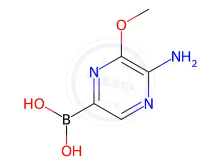 Chemical structure of (5-Amino-6-methoxypyrazin-2-yl)boronic Acid