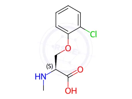 Chemical structure of O-(2-chlorophenyl)-N-methyl-L-serine