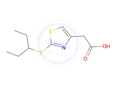 Chemical structure of 2-(2-(Pentan-3-ylthio)thiazol-4-yl)acetic acid