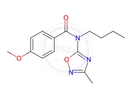 Chemical structure of N-Butyl-4-methoxy-N-(3-methyl-1,2,4-oxadiazol-5-yl)benzamide