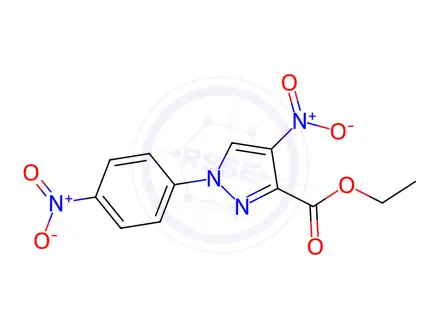 Chemical structure of Ethyl 4-nitro-1-(4-nitrophenyl)-1H-pyrazole-3-carboxylate