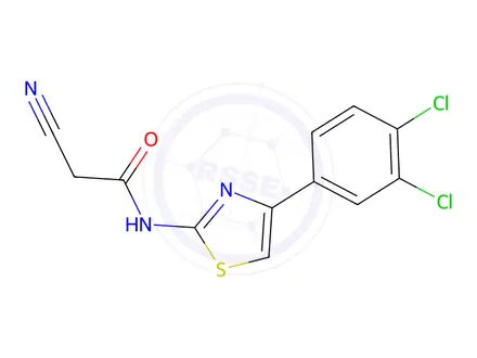 Chemical structure of 2-Cyano-n-[4-(3,4-dichlorophenyl)-1,3-thiazol-2-yl]acetamide