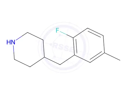Chemical structure of 4-(2-Fluoro-5-methylbenzyl)piperidine