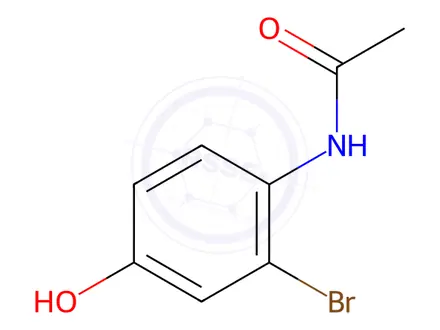 Chemical structure of Acetamide, N-(2-bromo-4-hydroxyphenyl)-