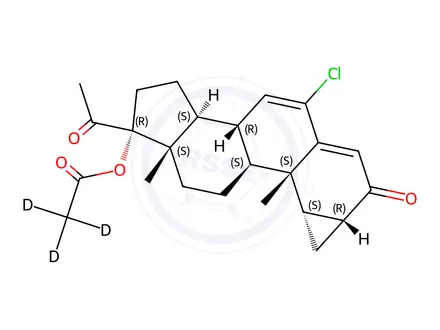 Chemical structure of Cyproterone Acetate D3-AR Grade