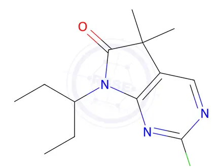 Chemical structure of 2-Chloro-5,5-dimethyl-7-(pentan-3-yl)-5H-pyrrolo[2,3-d]pyrimidin-6(7H)-one