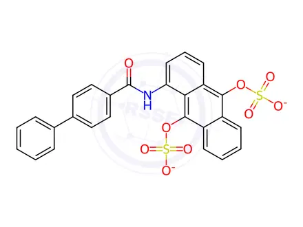 Chemical structure of disodium 1-[[[1,1'-biphenyl]-4-ylcarbonyl]amino]anthracene-9,10-diyl disulphate