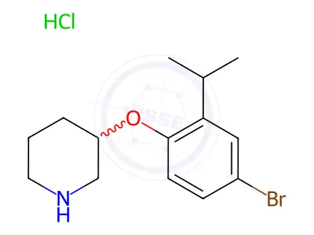 Chemical structure of 3-(4-Bromo-2-isopropylphenoxy)piperidine hydrochloride