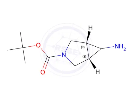 Chemical structure of (Meso-1R,5S,6R)-Tert-Butyl 6-Amino-3-Azabicyclo[3.1.0]Hexane-3-Carboxylate*