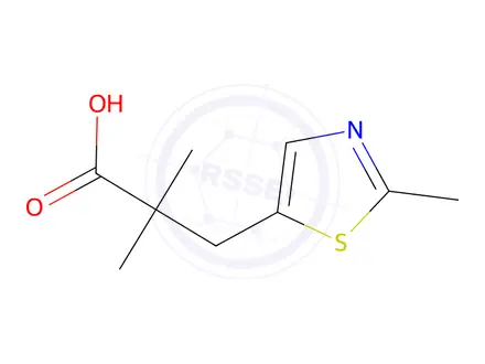Chemical structure of 2,2-Dimethyl-3-(2-methylthiazol-5-yl)propanoic acid