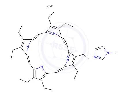 Chemical structure of (1-methylimidazole)-2,3,7,8,12,13,17,18-octaethylporphinato zinc(II)