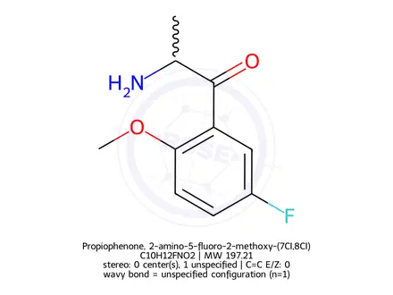 Chemical structure of Propiophenone, 2-amino-5-fluoro-2-methoxy-(7CI,8CI)