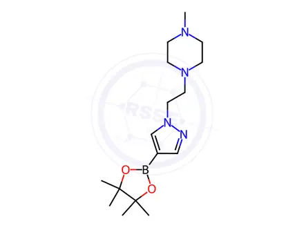 Chemical structure of Piperazine, 1-Methyl-4-[2-[4-(4,4,5,5-tetraMethyl-1,3,2-dioxaborolan-2-yl)-1H-pyrazol-1-yl]ethyl]-