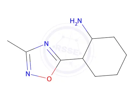 Chemical structure of 2-(3-Methyl-1,2,4-oxadiazol-5-yl)cyclohexan-1-amine