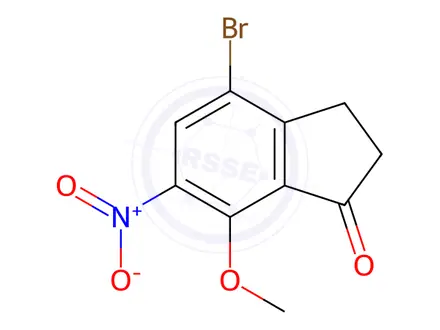 Chemical structure of 4-Bromo-7-methoxy-6-nitro-2,3-dihydro-1H-inden-1-one