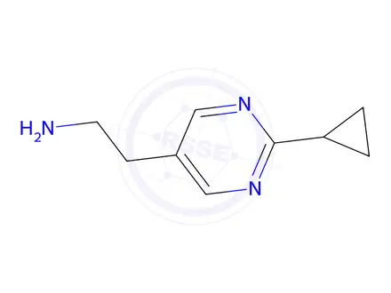 Chemical structure of 2-(2-Cyclopropylpyrimidin-5-yl)ethan-1-amine