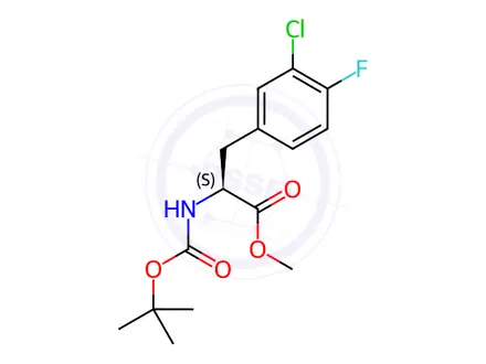 Chemical structure of (S)-methyl 2-((tert-butoxycarbonyl)amino)-3-(3-chloro-4-fluorophenyl)propanoate