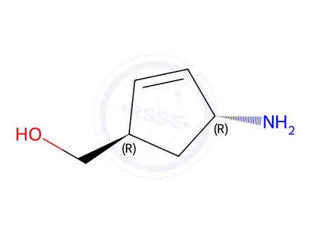 Chemical structure of ((1R,4R)-4-Aminocyclopent-2-en-1-yl)methanol