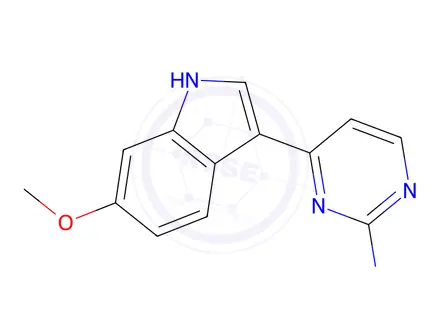 Chemical structure of 4-(6-Methoxy-1H-indol-3-yl)pyrimidin-2-amine