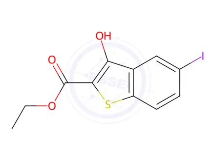 Chemical structure of Ethyl 3-hydroxy-5-iodobenzo[b]thiophene-2-carboxylate