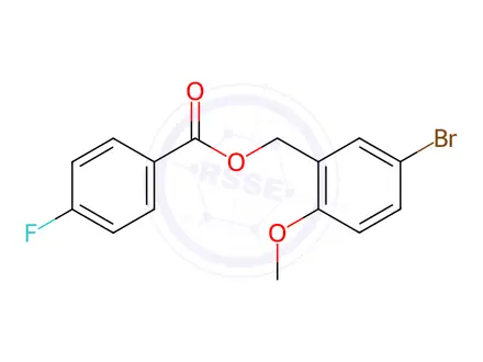 Chemical structure of (5-Bromo-2-methoxyphenyl)methyl 4-fluorobenzoate