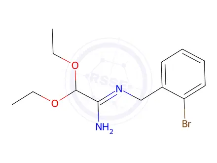 Chemical structure of N-(2-Bromobenzyl)-2,2-diethoxyacetimidamide