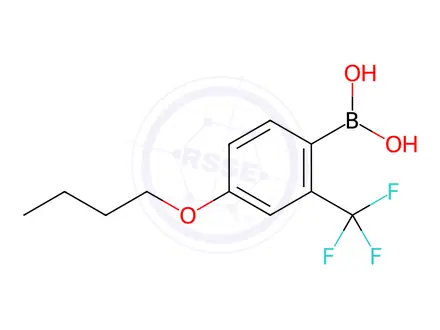 Chemical structure of 4-Butoxy-2-(trifluoromethyl)phenylboronic acid