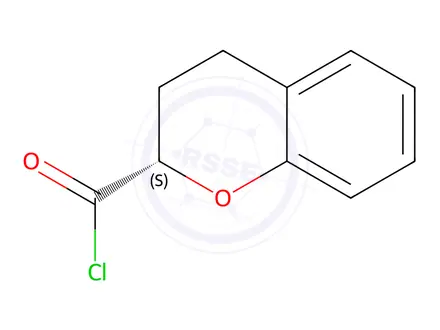 Chemical structure of (2S)-3,4-Dihydro-2H-1-benzopyran-2-carbonyl Chloride
